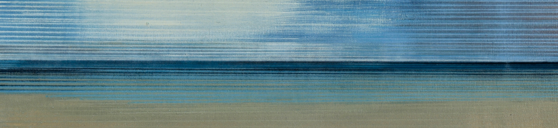 Gemälde aus Eitempura mit Schlagschnur gemalte Landschaft horizontale Linien von Peter Lang